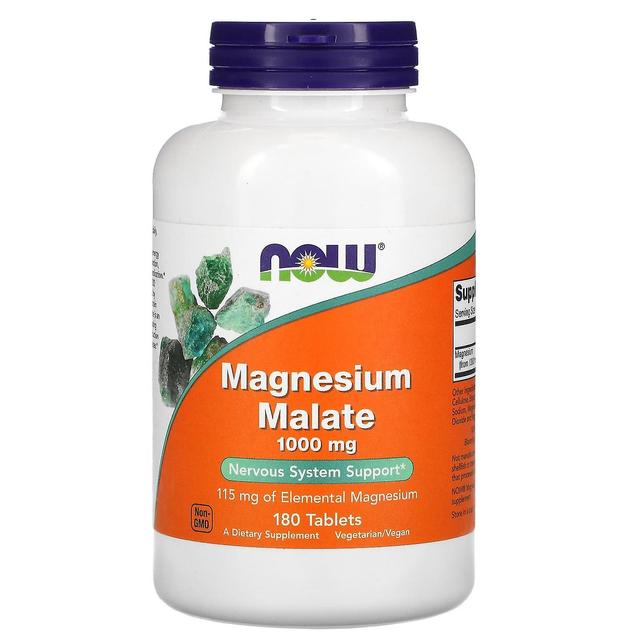 NOW Foods, magnesiummalaatti, 1 000 mg, 180 tablettia on Productcaster.