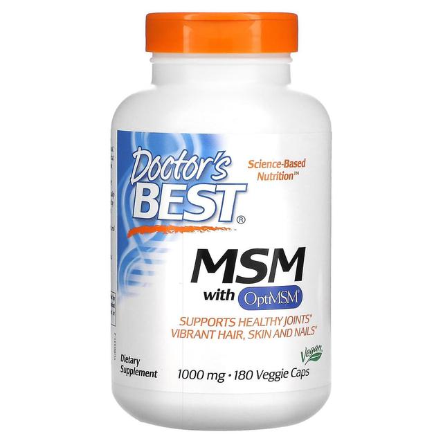 Doctor's Best, MSM with OptiMSM, 1,000 mg, 180 Veggie Caps on Productcaster.