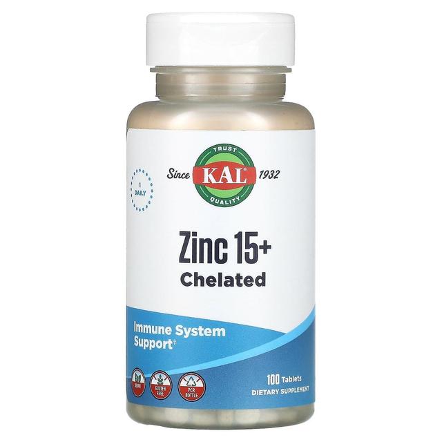 KAL, Zinc 15+ Chelated, 100 Tablets on Productcaster.