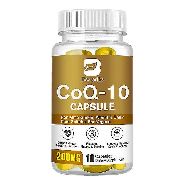 Guoguo 200mg Coq-10 kapselit Sydämen terveys ja soluenergian tuki Ylläpitää aivojen terveyttä Antioksidantti Co Q-10 entsyymi vitamiinitabletit 10 ... on Productcaster.