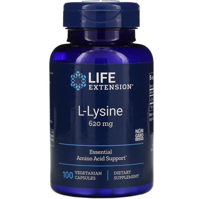 Life Extension Livsforlængelse, L-lysin, 620 mg, 100 Vegetariske Kapsler on Productcaster.