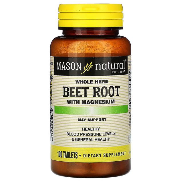 Mason Natural, Raiz de Beterraba Herb Inteira com Magnésio, 100 Comprimidos on Productcaster.