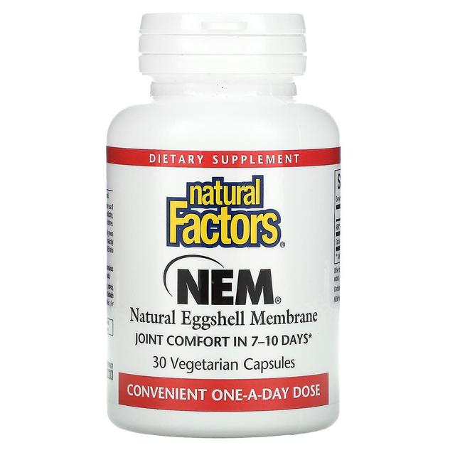 Natural Factors, NEM, Natural Eggshell Membrane, 30 Vegetarian Capsules on Productcaster.