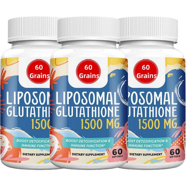 1500mg Liposomal Glutathione | - Glutathione Supplement With Vitamin C - Master Antioxidant - Enhanced Absorption - 60 Tablets 3PCS on Productcaster.