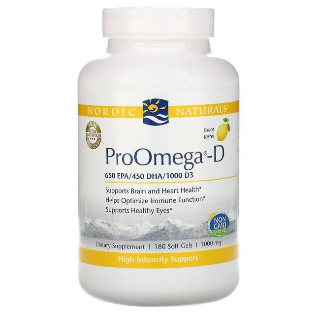 Nordic Naturals, ProOmega-D, Sitruuna, 180 Pehmeät geelit on Productcaster.