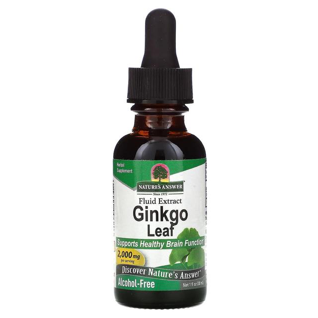 Nature's Answer, Ginkgo Leaf Fluid Extract, Alcohol-Free, 2,000 mg, 1 fl oz (30 ml) on Productcaster.