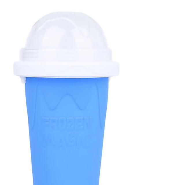 Portable Silica Gel Ice Slushy Maker Cup for DIY Smoothie - 400ml Blue on Productcaster.