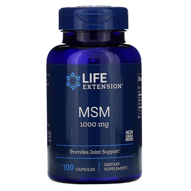 Life Extension Käyttöiän pidentäminen, MSM, 1 000 mg, 100 kapselia on Productcaster.