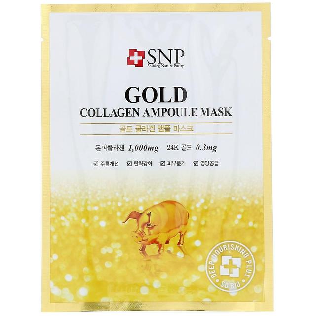 SNP, Gold Collagen Ampoule Mask, 10 Sheets, 0.84 fl oz (25 ml) Each on Productcaster.