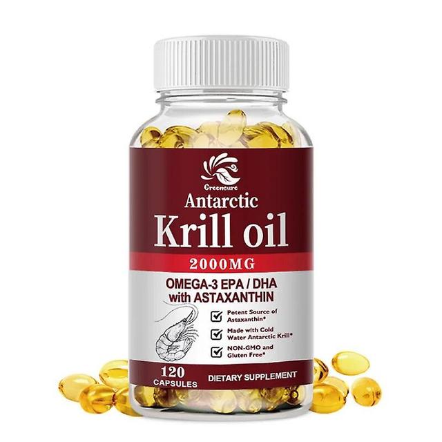 Visgaler Krill Oil | 2000mg with Astaxanthin, Omega 3, DHA, EPA, and Phospholipids | No Smell, No Fishy Taste | 60/120 Capsule 1 Bottle 60 pills on Productcaster.