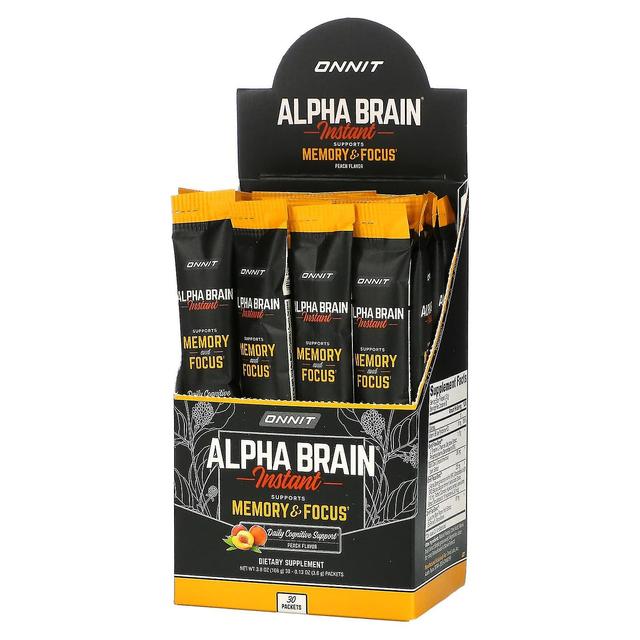 Onnit, Alpha Brain Instant, Memory & Focus, Pfirsich, 30 Pakete, je 0,13 oz (3,6 g) on Productcaster.