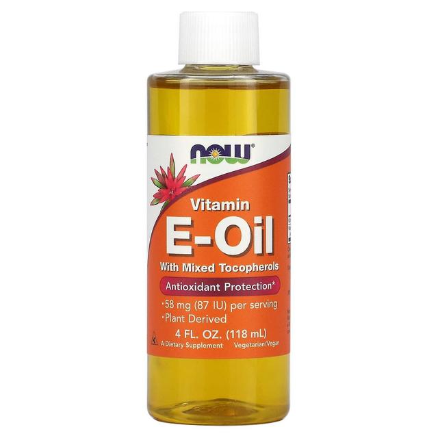 NOW Foods, Olio di vitamina E con tocoferoli misti, 4 fl oz (118 ml) on Productcaster.