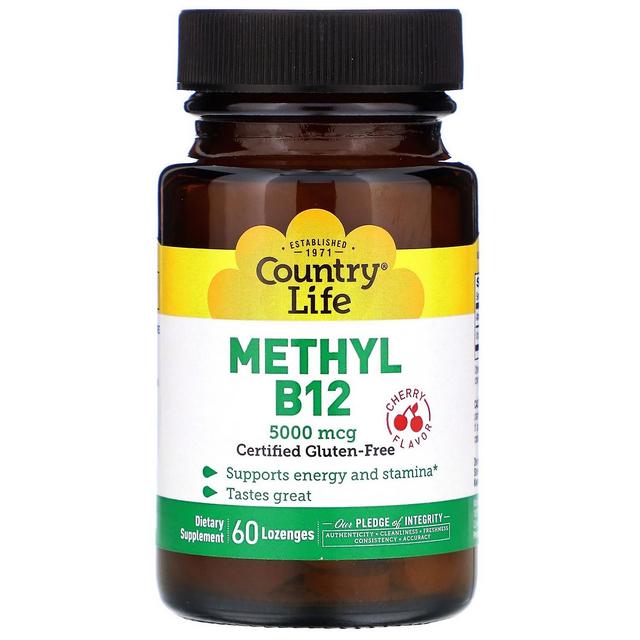 Country Life, Methyl B12, Cherry, 5,000 mcg, 60 Lozenges on Productcaster.