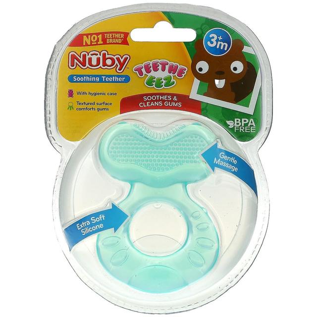 Nuby, Soothing Teether, Teeth Eez, 3+ Months, Aqua, 2 Piece Set on Productcaster.