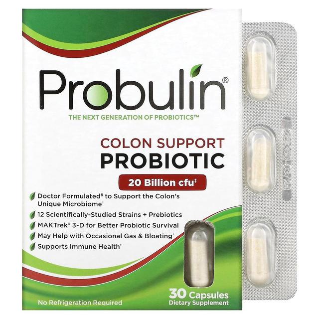 Probulin Probulina, Probiótico de suporte de cólon, 20 bilhões CFU, 30 cápsulas on Productcaster.