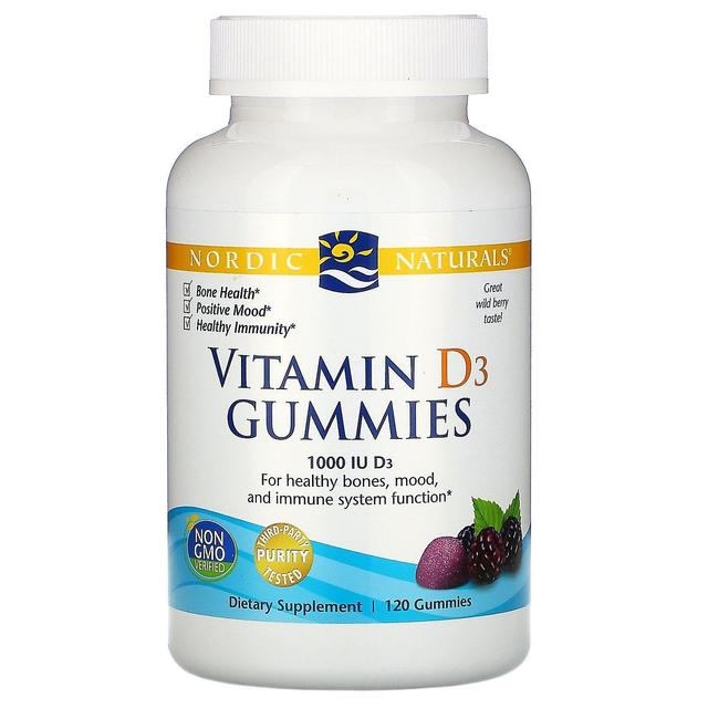 Nordic Naturals Nordische Naturals, Vitamin D3 Gummies, Wildbeere, 1000 I.E., 120 Gummies on Productcaster.