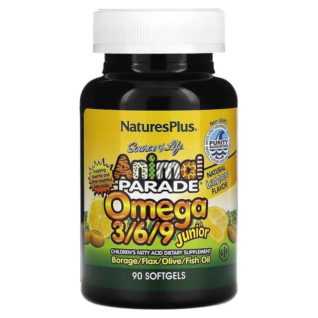 Nature's Plus NaturesPlus, Źródło życia, Animal Parade, Omega 3/6/9 Junior, Natural Lemon, 90 Kapsułki żelowe on Productcaster.