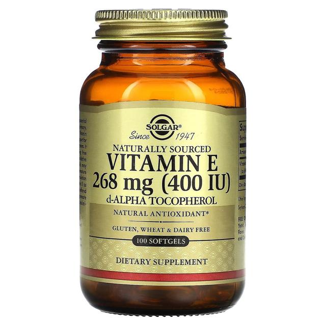 Solgar, Vitamin E, Naturally Sourced, 268 mg (400 IU), 100 Softgels on Productcaster.