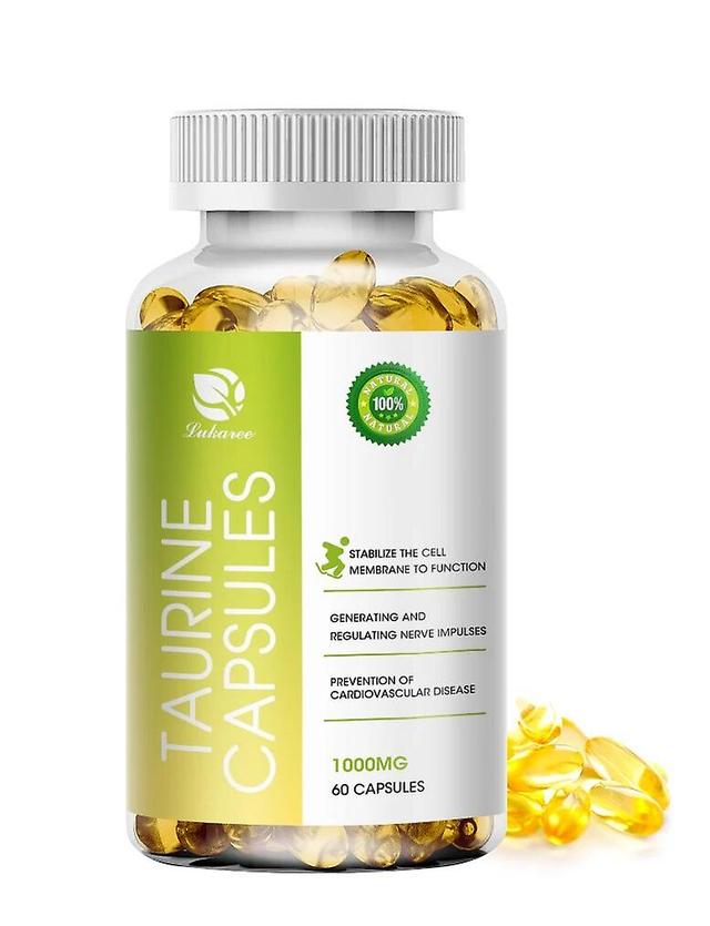 Hikig 1000mg Organic Vegetarian Taurine Capsules Eyes and Heart Health Brain and Nervous System Health 60pcs on Productcaster.