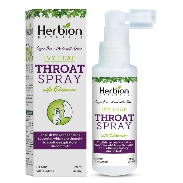 Herbion Naturals Throat Spray - Lugnar andningsbesvär med engelsk murgröna, 2 FL Oz (60 mL) on Productcaster.