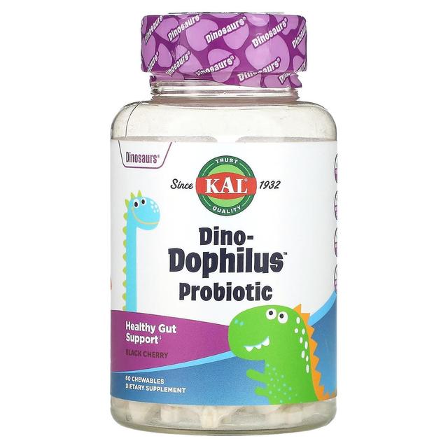 KAL, Dinosaurs, Dino-Dophilus Probiotic, Black Cherry, 60 Chewables on Productcaster.