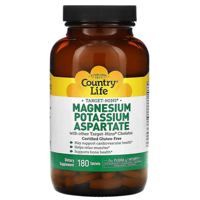 Country Life, Target-Mins Magnesium Potassium Aspartate, 180 Tablets on Productcaster.