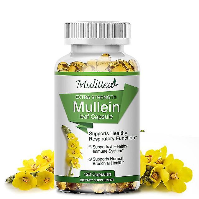 Guoguo Natural Mullein Leaf Capsule Herbal Supplement For Lung Heat Cleanse Healthy Respiratory Function Detox Increase Immune 120pcs on Productcaster.