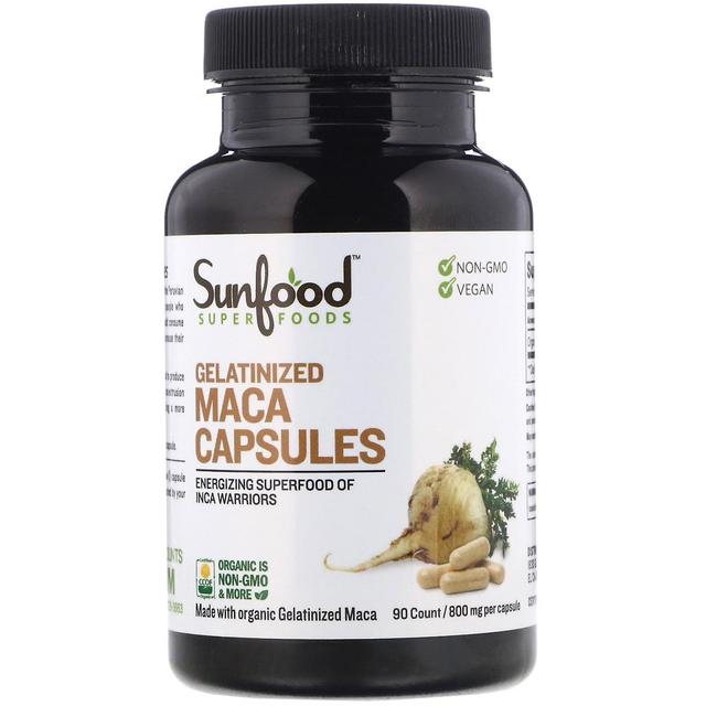 Sunfood, Gelatinized Maca Capsules, 800 mg, 90 Capsules on Productcaster.