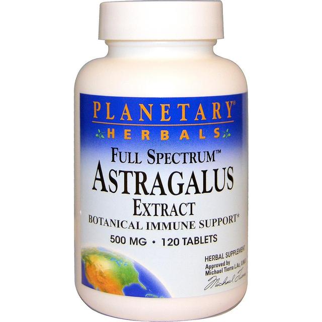 Planetary Herbals Planetariske urter, Astragalus ekstrakt, Fuld spektrum, 500 mg, 120 tabletter on Productcaster.