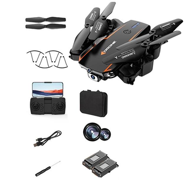 Portable Black/oranges Drone-camera With Bag 360 Flip Speed Adjustment Quadcopters Gifts For Kids Adults Black Dual8K 2B on Productcaster.