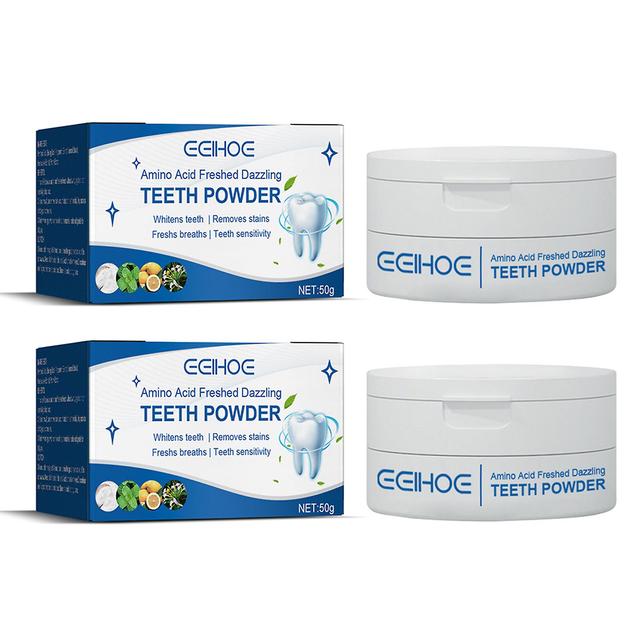 Amino Acid Freshed Teeth Powder Plaque Tooth Stains Cleaning Powder Refreshing Breath Tooth Whitener 2pcs on Productcaster.