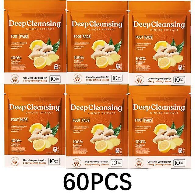 Ninesun 10-100PCS Ginger Deep Cleansing Foot Pads for Stress Relief Better Sleep Organic Detox Foot Patches Detoxification Foot Care 60PCS on Productcaster.