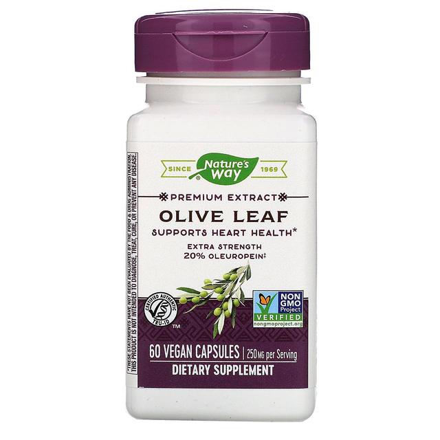 Nature's Way, Premium Extract, Olive Leaf, 250 mg, 60 Vegan Capsules on Productcaster.