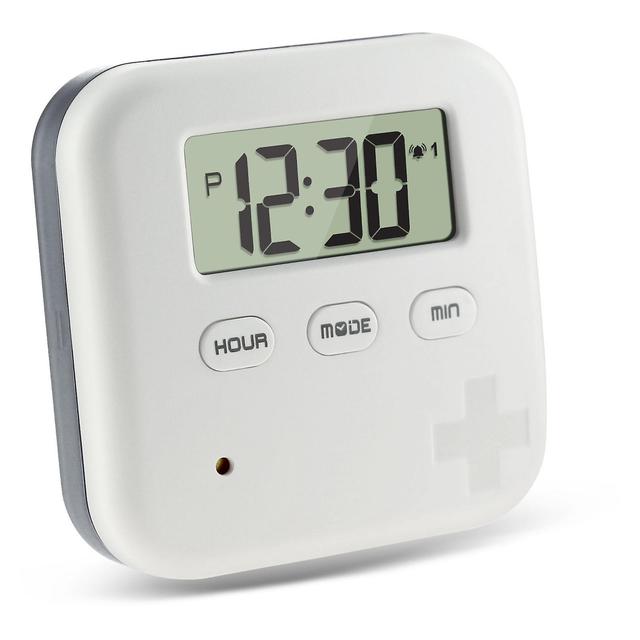 HSEXCEL Timer pill box electronic reminder pill box elderly pill box timer White 6.5*6.5*2 on Productcaster.