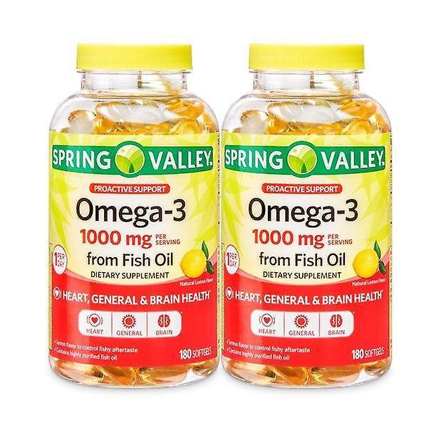 Spring Valley Jarné údolie omega-3 rybí olej mäkké gély, 1000 mg, twin pack, 180 počet on Productcaster.