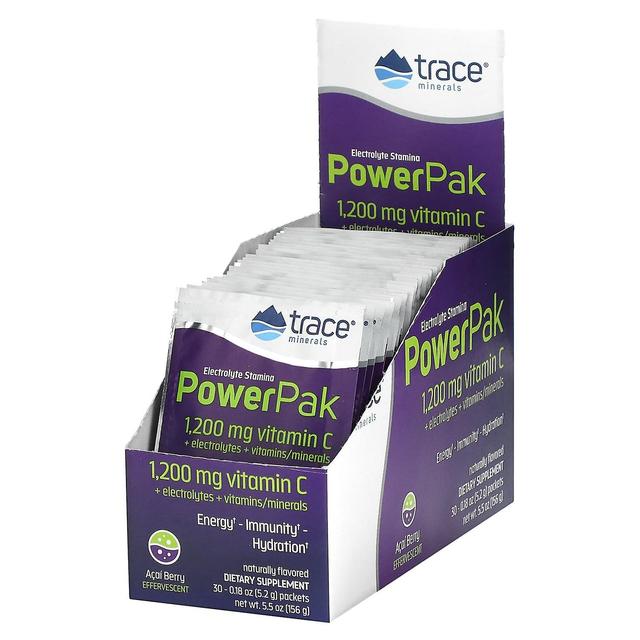 Trace Minerals Oligoelementi , Electrolyte Stamina PowerPak, Acai Berry, 30 pacchetti, 0,18 once (5,2 g) ciascuno on Productcaster.