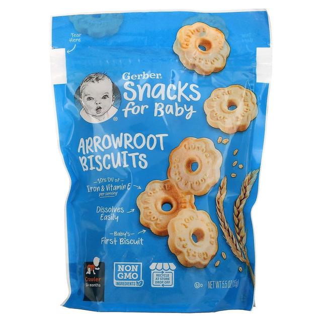 Gerber, Arrowroot Biscuits, 10+ Months, 5.5 oz (155 g) on Productcaster.