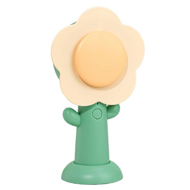 Handheld Mini Flower Fan Portable Usb Charging Bladeless Fan Desktop Cooling Fan Green on Productcaster.