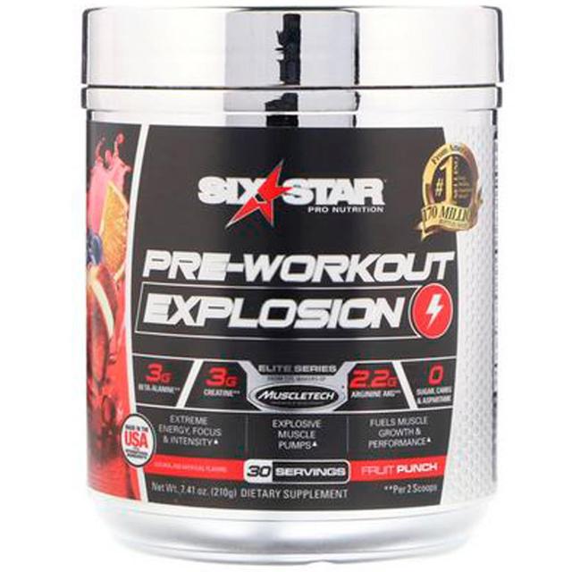 Six Star Sei stelle, Esplosione Pre-Allenamento, Punch di frutta, 7.41 oz (210 g) on Productcaster.