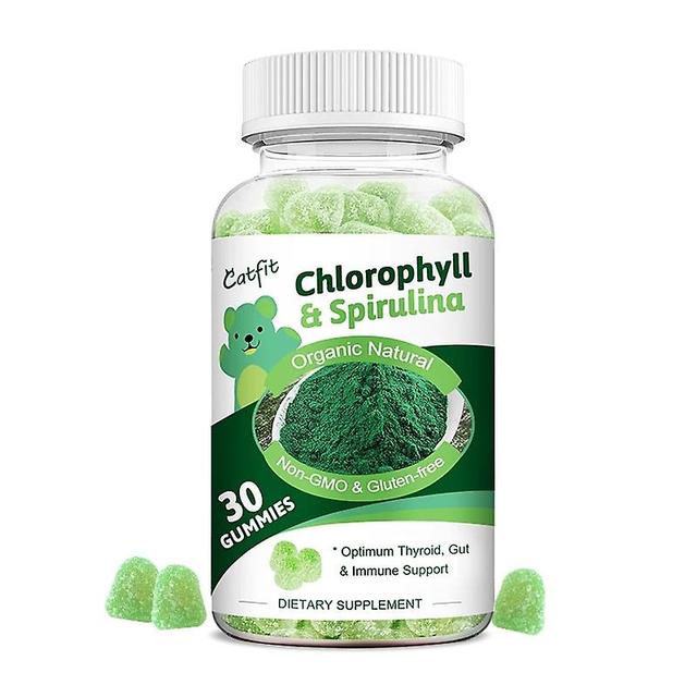 Visgaler Natural Spirulina Gummies Chlorophyll Discharge of heavy metals Daily Supplement Easily Absorbed Vegetarian Kosher 30pcs on Productcaster.