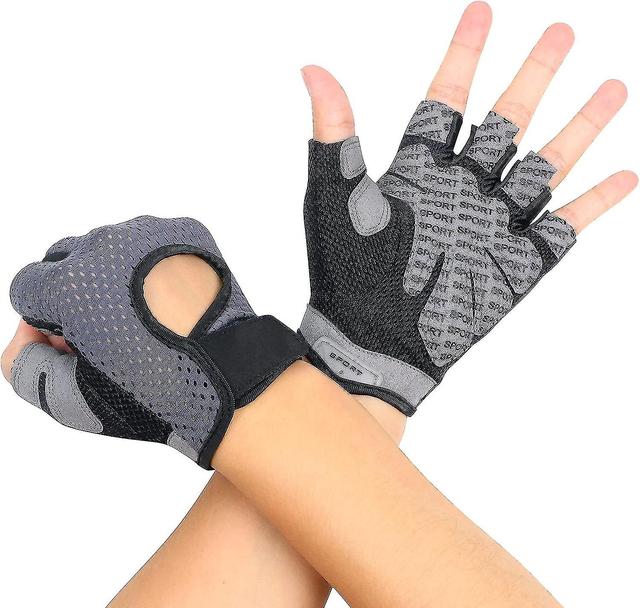 1 paire de gants de gymnastique respirants (gris M) pour l'entranement, la gym, la gymnastique, l'haltrophilie, le fitness, la barre de traction, on Productcaster.