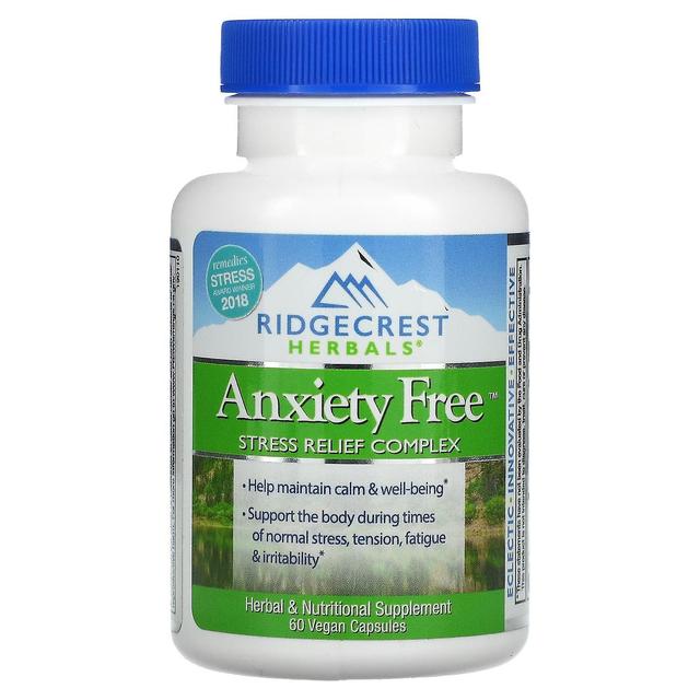 RidgeCrest Herbals, Anxiety Free, Stress Relief Complex, 60 Vegan Capsules on Productcaster.