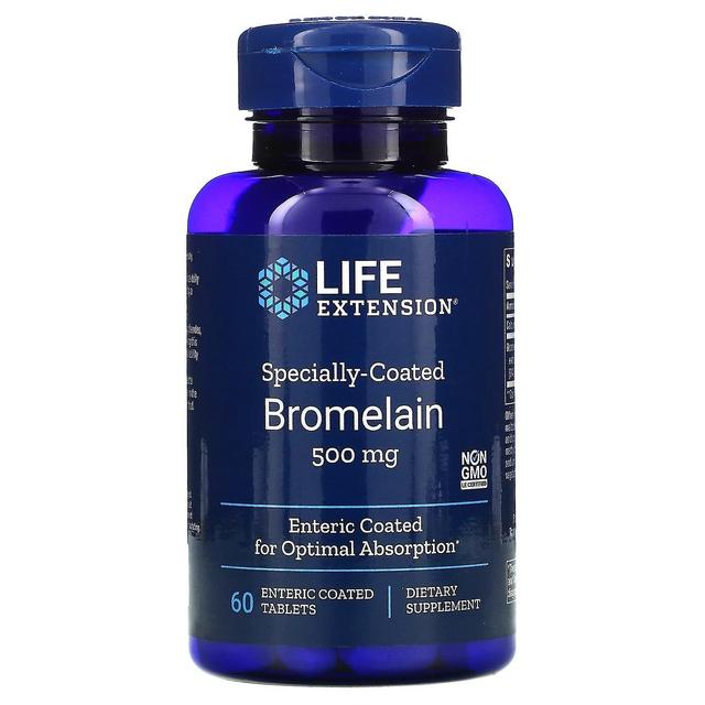 Life Extension Levensverlenging, speciaal gecoate bromelaïne, 500 mg, 60 enterisch omhulde tabletten on Productcaster.