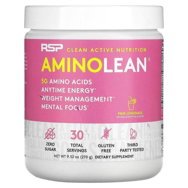 RSP Nutrition, AminoLean, 5 g aminosyror + när som helst energi, rosa limonad, 9.52 oz (270 g) on Productcaster.