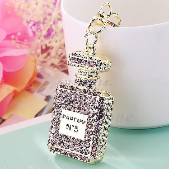 Szmtcv Lovely Perfume Fragrance Bottle Charm Pendent Rhinestone Purse Bag Keychain Gifts on Productcaster.