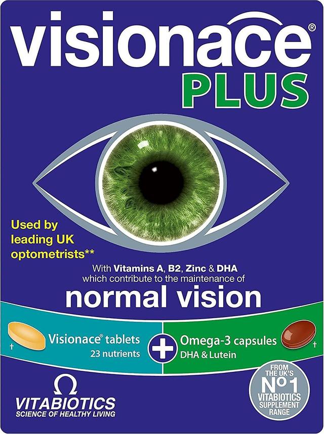 56x Vitabiotics Visionace Plus Tablets Healthy Eye Vision Formula 3 Packs for 2 on Productcaster.