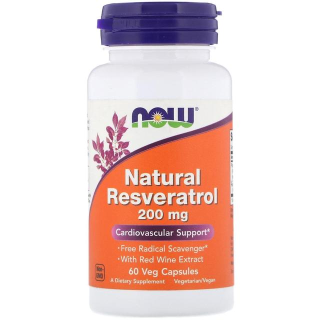 NOW Foods Nu fødevarer, Naturlige Resveratrol, 200 mg, 60 Veg kapsler on Productcaster.