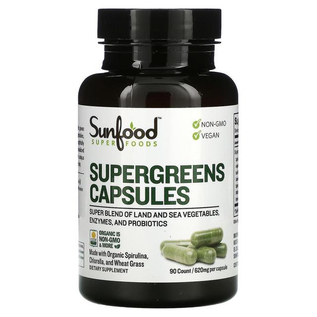 Sunfood, Supergreens Kapseln, 620 mg, 90 Kapseln on Productcaster.