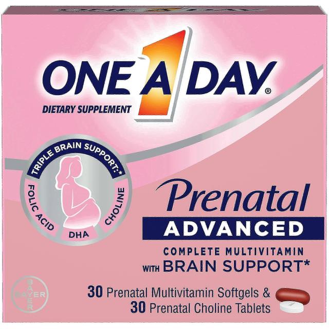 One a day advanced prenatal multivitamin with choline, tablets, 30 multivitamins + 30 choline on Productcaster.