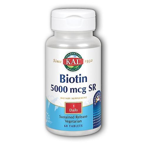 Kal Biotin Timed Release,5,000 mcg,60 Tabs (Pack of 2) on Productcaster.